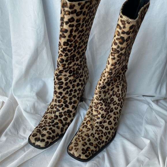 CHARLES DAVID BY NATHALIE M 90s CALFHAIR BOOTS - Picture 2 of 6